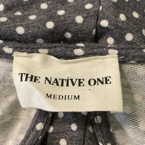 The Native One Women’s Gray Polka Dot Romper Sz M Keyholes Flutter Sleeve Soft - Picture 8 of 11
